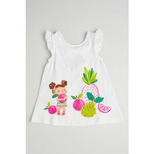 Rochie evazata din amestec de bumbac cu imprimeu imagine