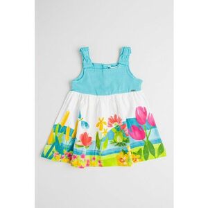 Rochie evazata din amestec de bumbac cu imprimeu imagine