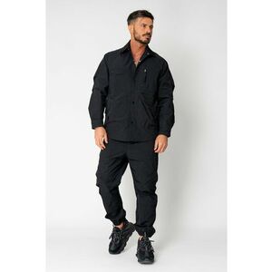 Set Jacheta fara gluga cu capse si Pantalon lung cargo Black 15488 imagine