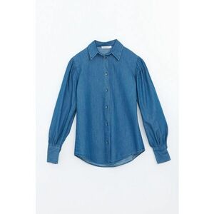 Camasa din denim cu maneci bishop imagine
