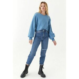 Blugi mom fit cu talie inalta imagine