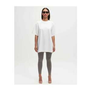 Tricou din bumbac organic cu croiala supradimensionata - Alb optic - imagine