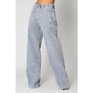 Blugi lungi din denim cu elastic Light Grey 15262 imagine