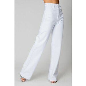 Blugi elastici largi din denim White 15301 imagine