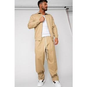 Set Medellin Jacheta cu fermoar si Pantalon lung Beige 15717 imagine