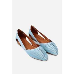 Balerini dama baby blue din piele naturala imagine