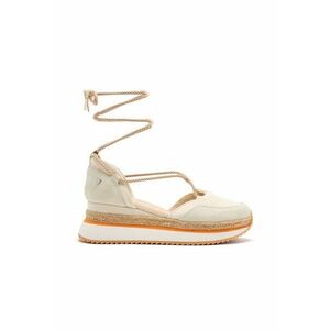 Pantofi cu talpa wedge si insertii din piele intoarsa imagine