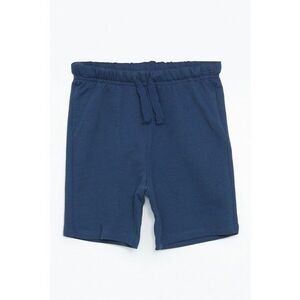 Pantaloni scurti din bumbac cu model uni si snur de ajustare imagine