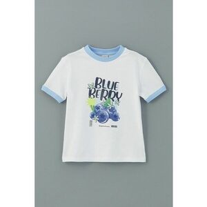 Tricou cu imprimeu grafic si decolteu la baza gatului imagine