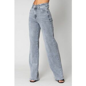 Blugi lungi regular din denim Light Grey 15306 imagine