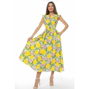 Rochie midi din bumbac cu un cordon imagine