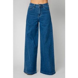 Blugi elastici largi din denim Blue 14578 imagine