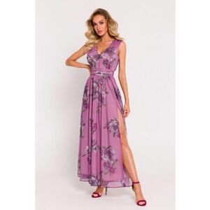 Rochie maxi din sifon cu deschidere inalta imagine