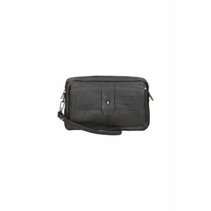 Geanta crossbody de piele ecologica cu bareta pentru incheietura - Negru imagine