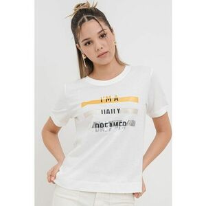Tricou cu imprimeu si decolteu la baza gatului imagine