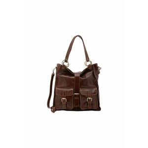 Geanta shopper de piele cu catarame imagine