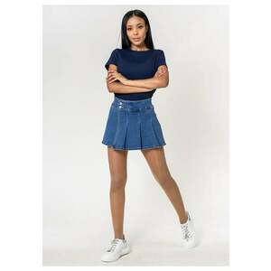 Pantaloni scurti tip fusta din denim P511-5 M7 - Albastru 17174 imagine