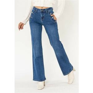 Blugi Dama Evazati Albastri P195-5 M8 16804 imagine
