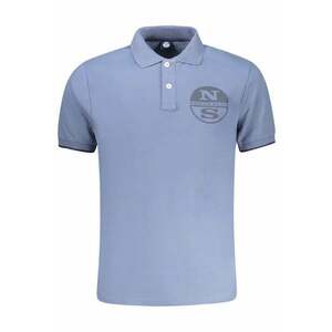 Tricou polo barbati - cu imprimeu cu logo - Regular fit - Albastru deschis imagine