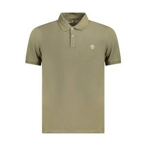 Tricou polo barbati - cu mini logo brodat - Slim fit - Verde inchis imagine