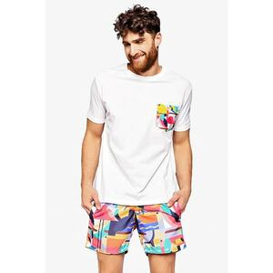 Tricou de bumbac cu aplicatie contrastanta pe piept imagine