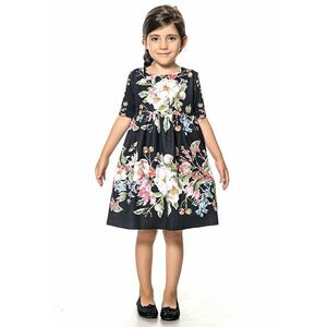 Rochie cu imprimeu floral si maneci scurte imagine