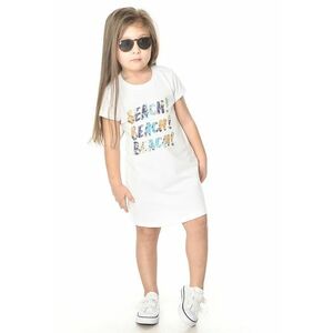 Rochie cu maneci scurte si imprimeu text imagine