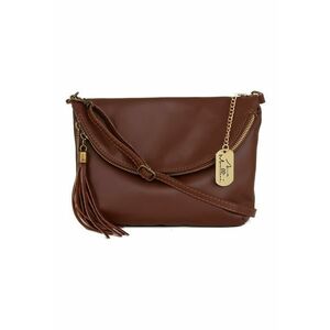 Geanta de piele cu bareta de umar si canaf decorativ Alice imagine