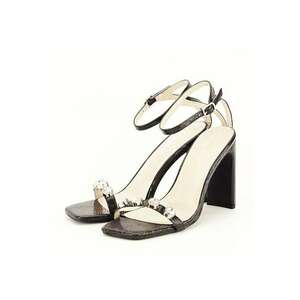 Sandale negre cu imprimeu Lola 130 8548 imagine