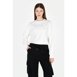 Bluza cu decolteu la baza gatului si imprimeu text imagine