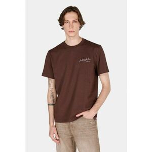 Tricou cu design text si decolteu la baza gatului imagine