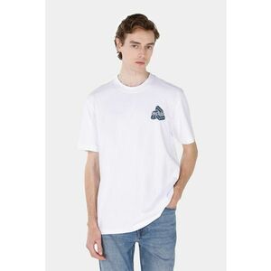 Tricou cu decolteu la baza gatului si imprimeu grafic imagine