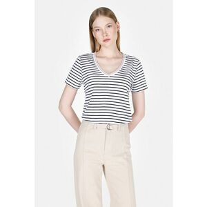Tricou din bumbac cu model in dungi imagine