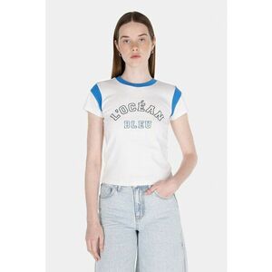 Tricou crop cu imprimeu text imagine