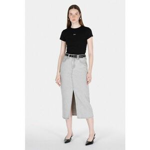 Fusta midi din denim cu slit frontal imagine