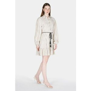 Rochie din amestec de in cu dungi imagine