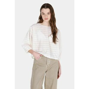Bluza cu aspect perforat si maneci cazute imagine