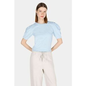 Bluza cu model floral si maneci bufante imagine