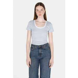 Tricou cu decolteu rotund si model in dungi imagine