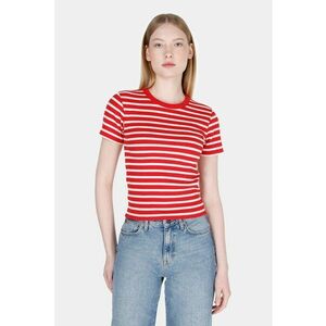 Tricou cu decolteu la baza gatului si model in dungi imagine