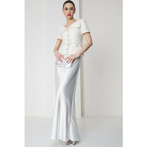 Self Portrait - Rochie maxi combi cu aplicatii cu margele imagine
