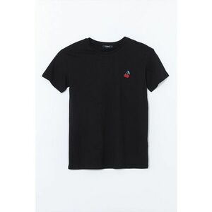 Tricou din bumbac cu decolteu la baza gatului imagine