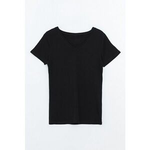 Tricou din amestec de bumbac cu decolteu in V imagine