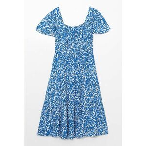 Rochie midi cu model si decolteu patrat imagine