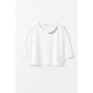 Tricou crop cu imprimeu imagine
