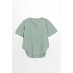 Bluza din amestec de in cu maneci scurte imagine