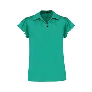 Bluza cu maneci tip fluture si guler clasic imagine