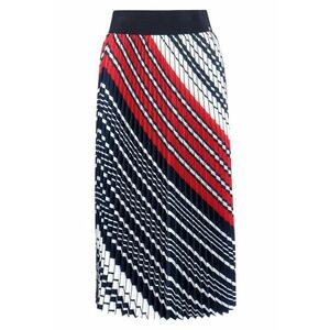 Fusta midi plisata cu design colorblock imagine