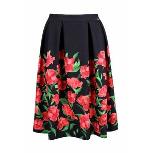 Fusta cu imprimeu floral si pliuri inversate imagine