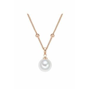 Colier placat cu aur de 14K si decorat cu perle sintetice - Auriu imagine